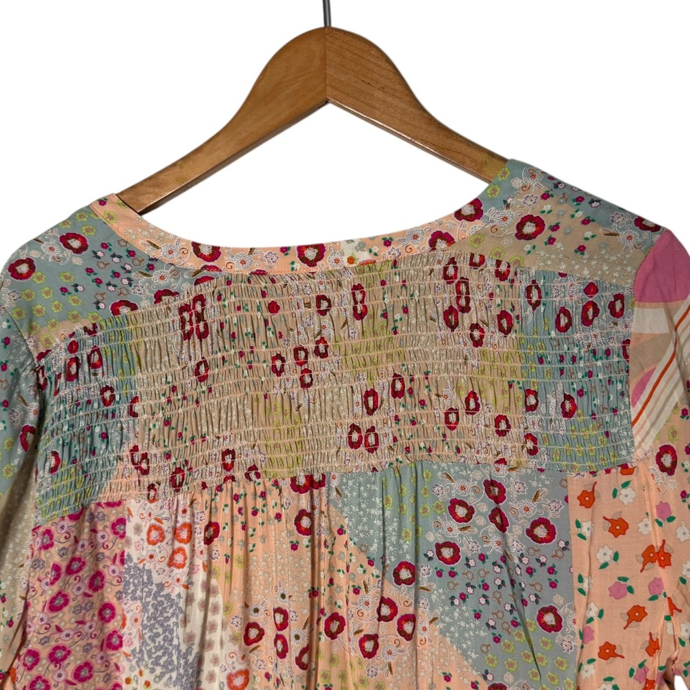 Rose+Olive Floral Patchwork Tunic‎ Top Womens XL … - image 5